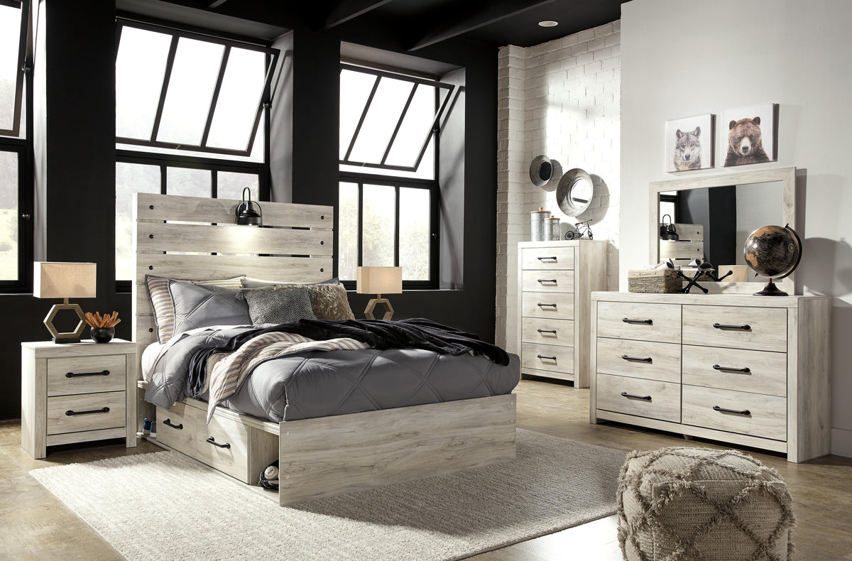 Cambeck Full Panel Storage Bed, Dresser, Mirror and Nightstand