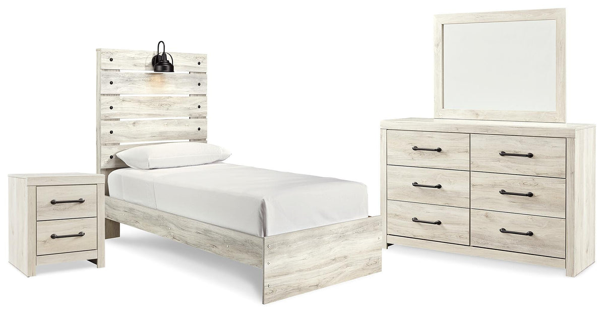 Cambeck Panel Bed Set - Twin, Dresser, Mirror and Nightstand