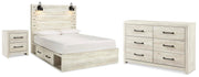 Cambeck Queen Panel Bed with Storage, Dresser and Nightstand