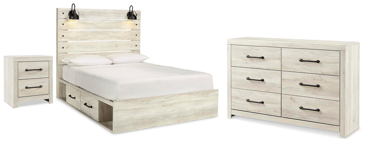 Cambeck Queen Panel Bed with Storage, Dresser and Nightstand