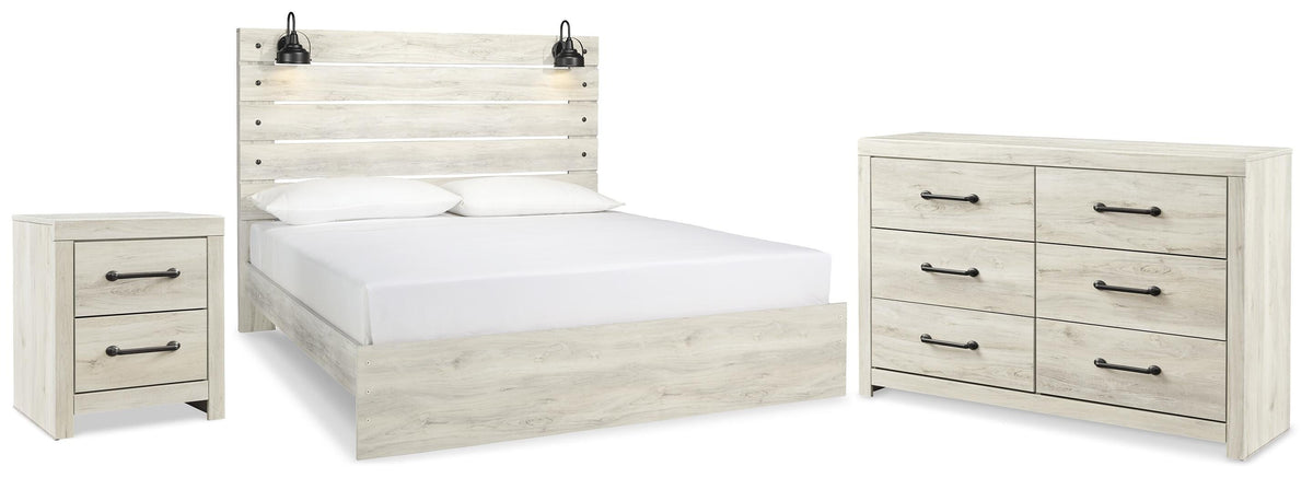Cambeck Panel Bed Set - King, Dresser and Nightstand