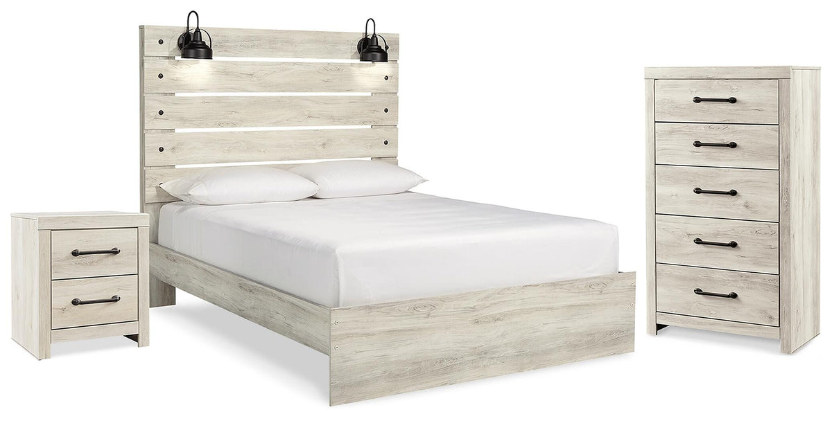 Cambeck Panel Bed Set - Queen, Chest and Nightstand