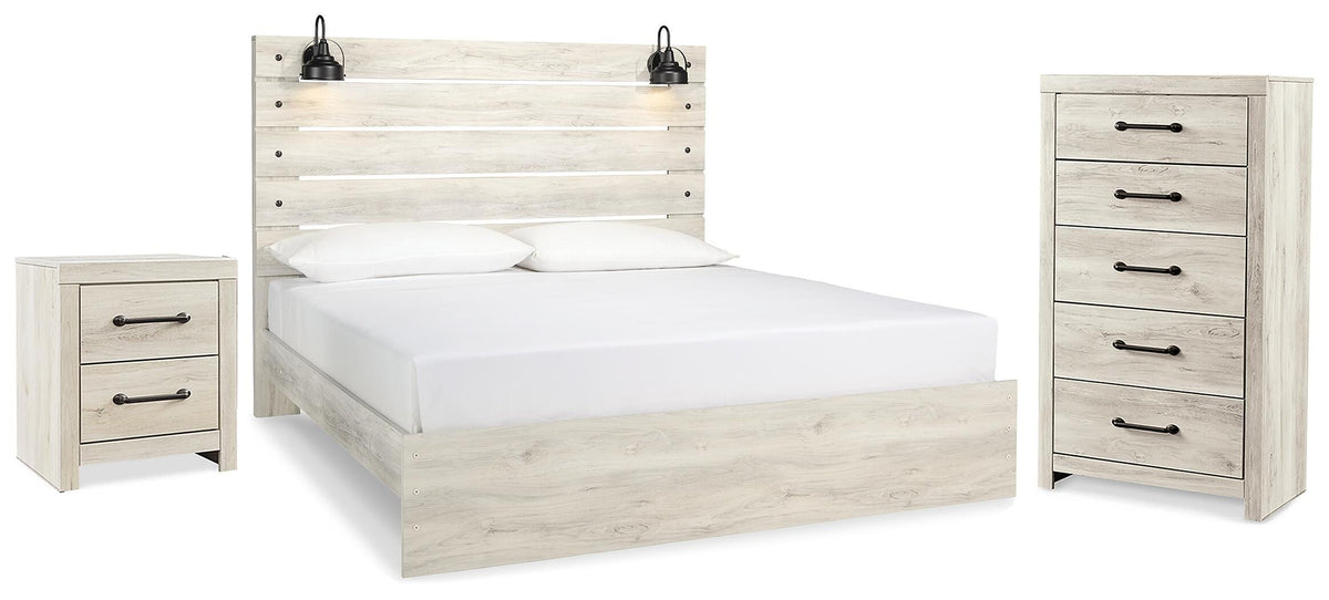 Cambeck Panel Bed Set - King, Chest and Nightstand
