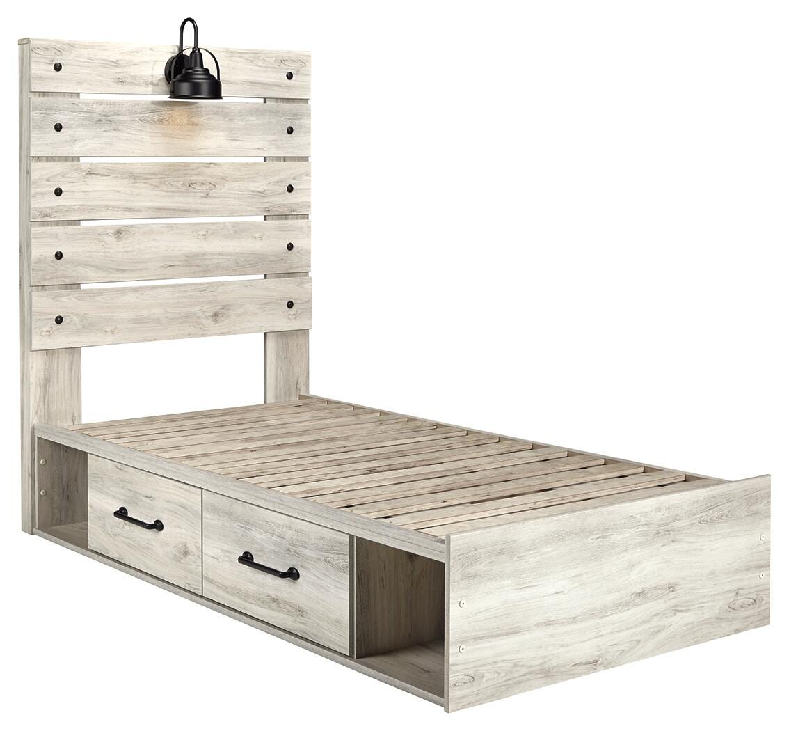 Cambeck Twin Panel Bed with Storage, Dresser, Mirror, Chest and 2 Nightstands