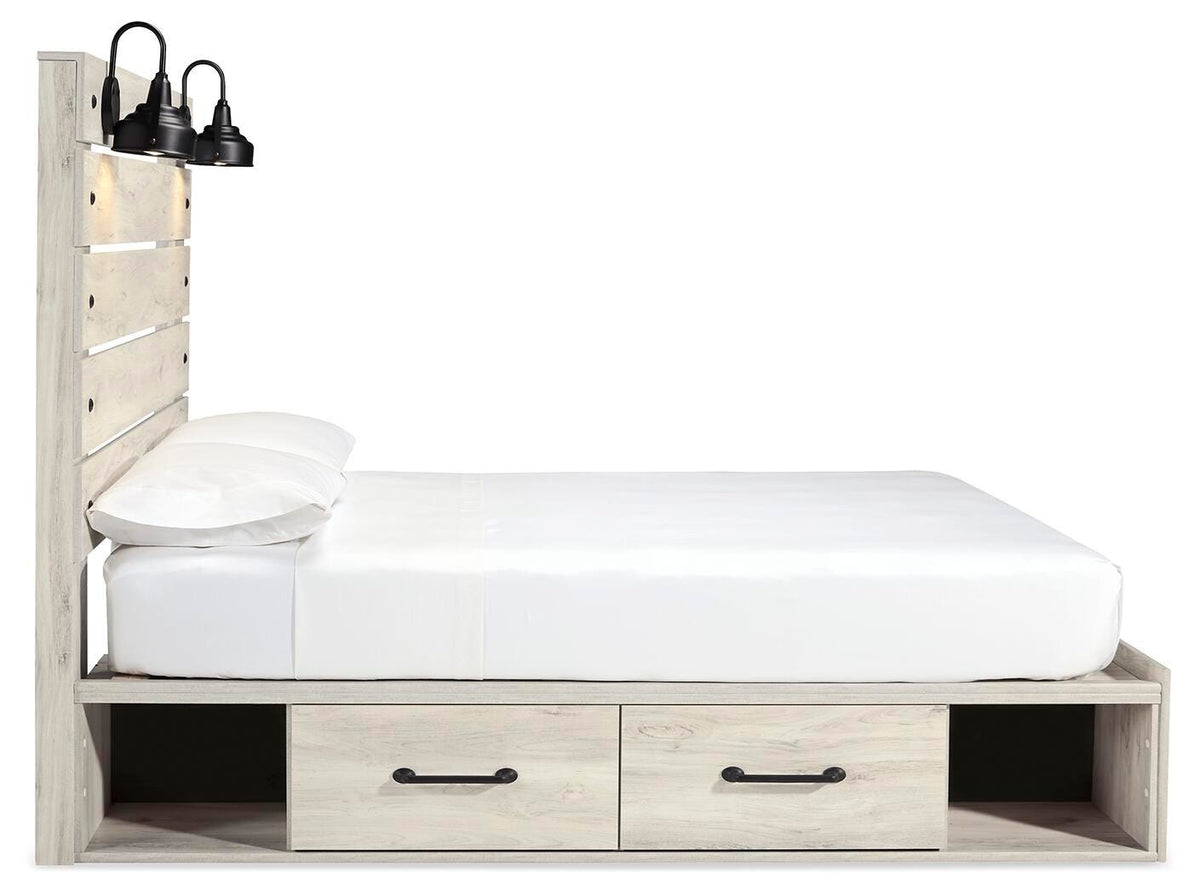 Cambeck Queen Panel Storage Bed and 2 Nightstands