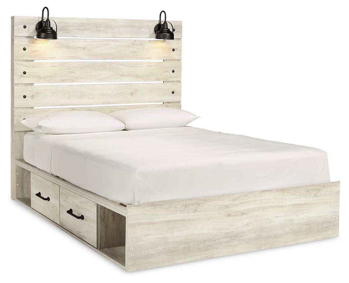 Cambeck Queen Panel Bed with Storage, Dresser, Mirror and 2 Nightstands