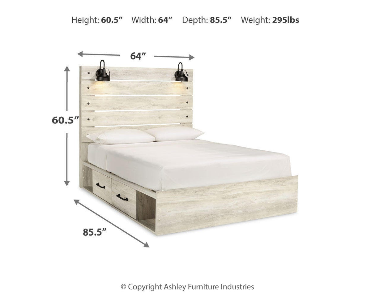 Cambeck Queen Panel Bed with Storage, Dresser and Nightstand