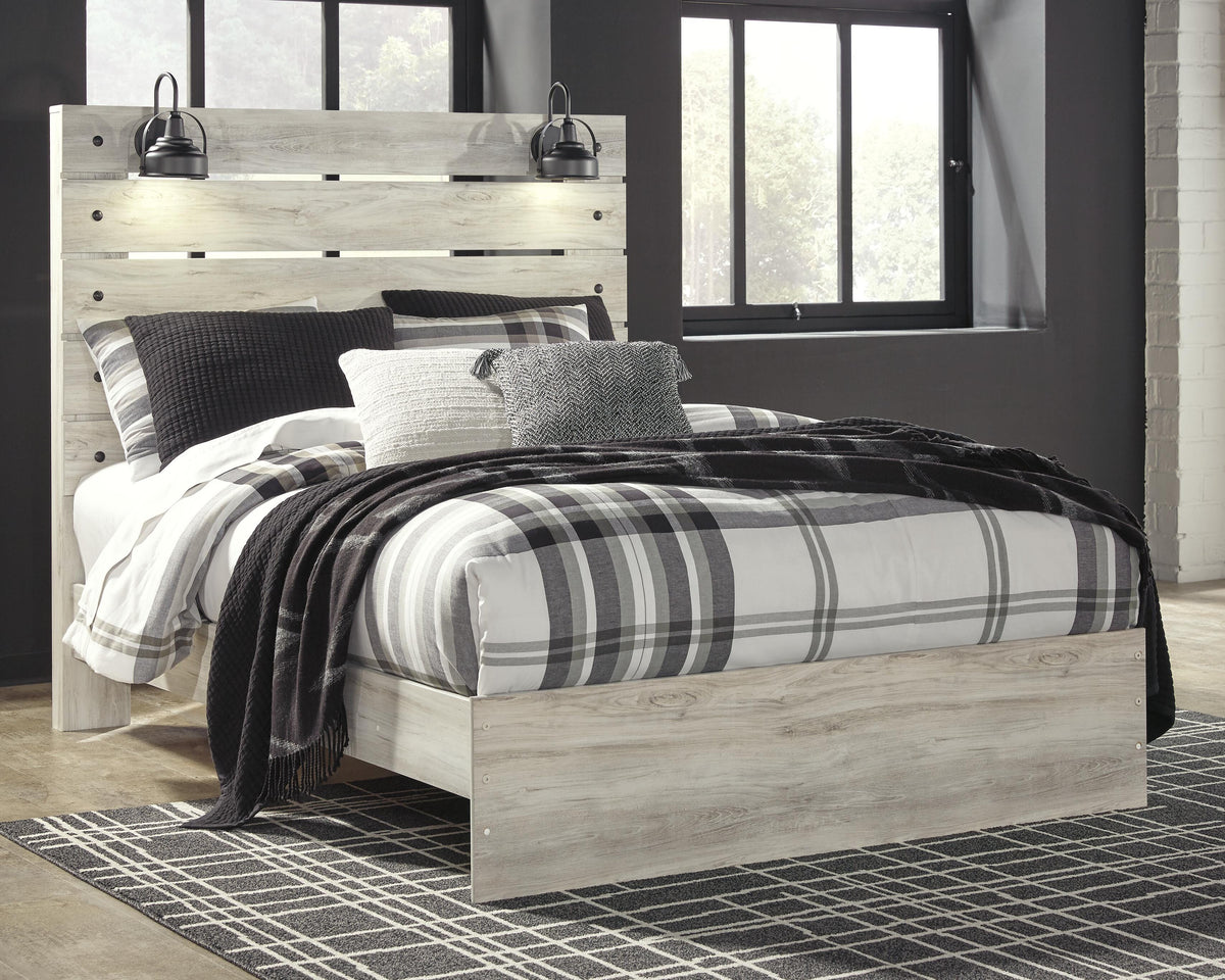 Cambeck Panel Bed Set - Queen, Mirrored Dresser