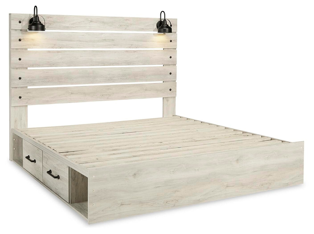 Cambeck King Panel Storage Bed, Dresser, Mirror and Nightstand