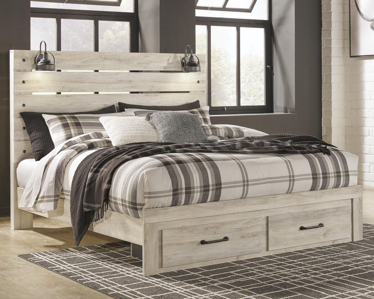 Cambeck King Storage Bed, 2 Dressers, Mirror, and 2 Nightstands