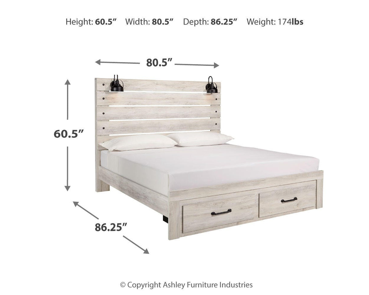 Cambeck King Panel Storage Bed, Dresser and Nightstand