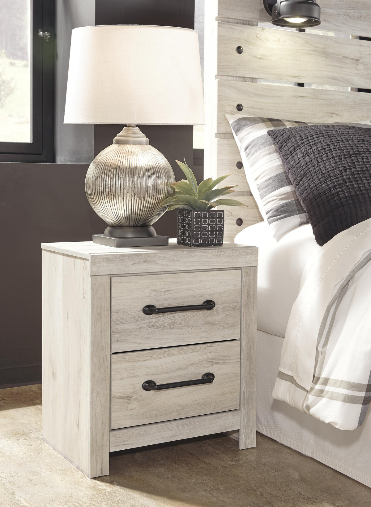 Cambeck Queen Panel Storage Bed and 2 Nightstands