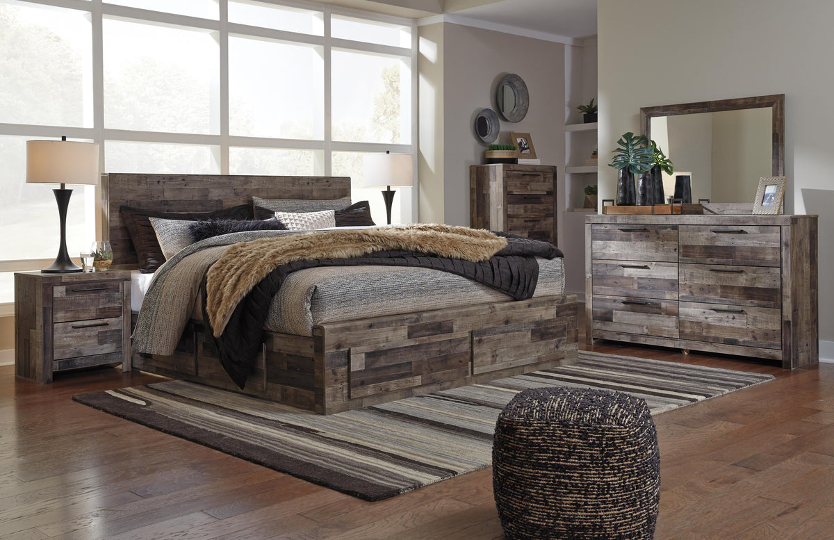 Derekson Panel Bed with 6 Storage Drawers - King