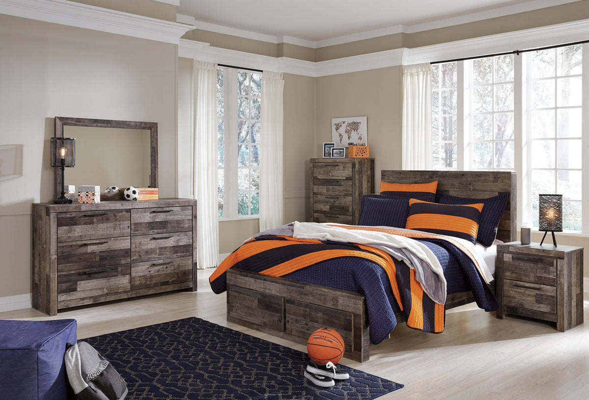 Derekson Queen Panel Bed with 2 Storage Drawers