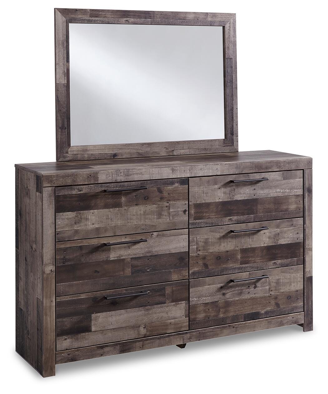 Derekson Full Panel Storage Bed, Dresser, Mirror and Nightstand
