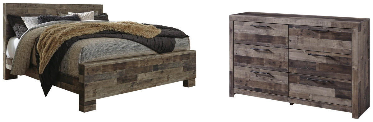 Derekson Panel Bed Set - King, Dresser