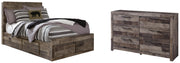 Derekson Panel Bed with 6 Storage Drawers Set - Full, Dresser