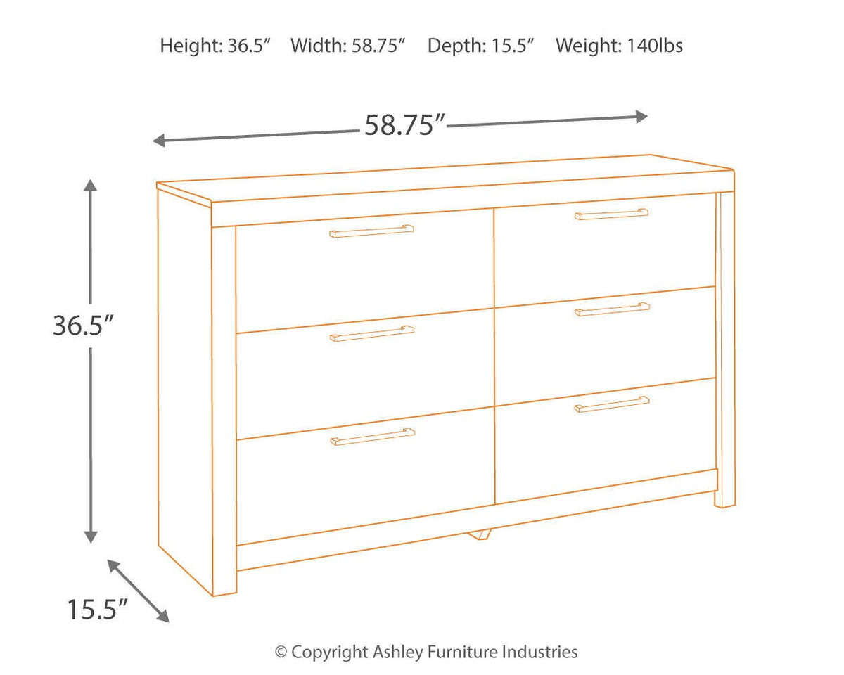 Derekson Twin Panel Bed and Dresser