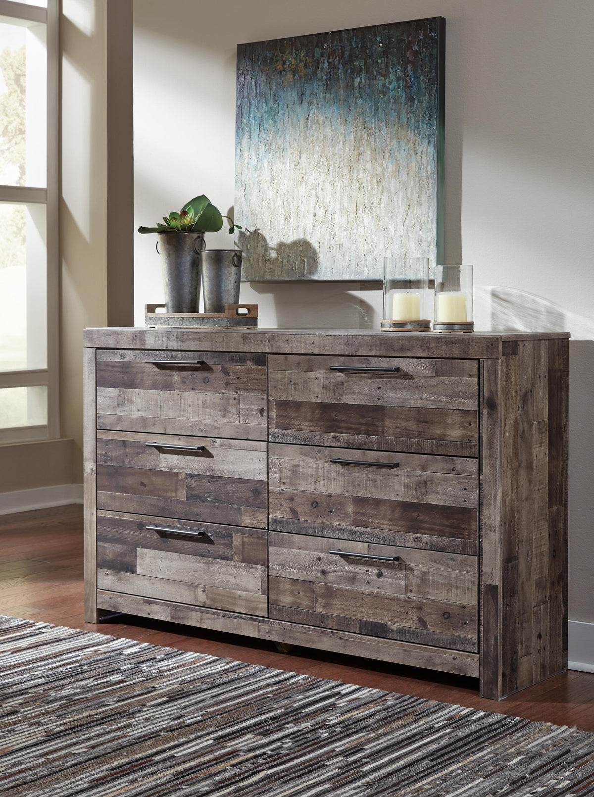 Derekson King Panel Bed, Dresser, Chest and Nightstand