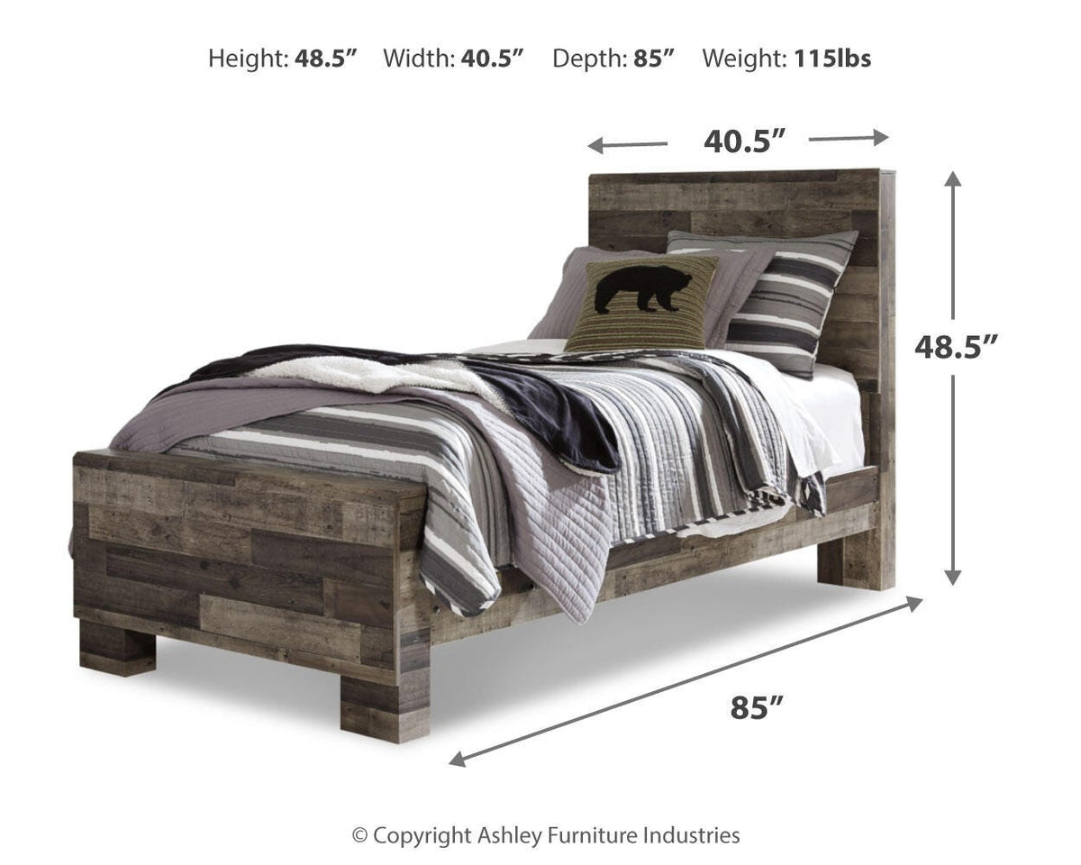 Derekson Twin Panel Bed, Dresser and Mirror