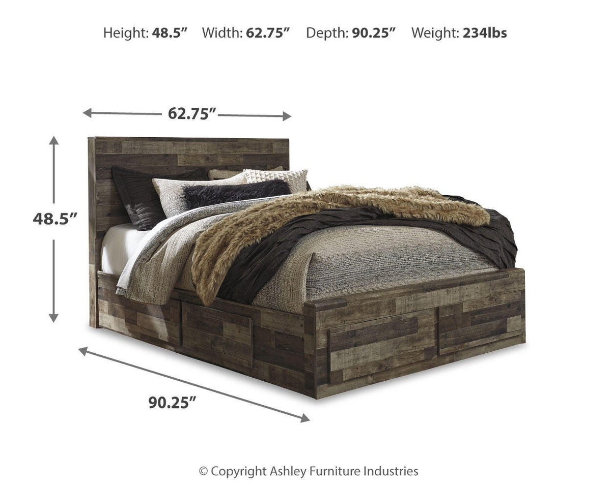 Derekson Queen Panel Bed with 4 Storage Drawers