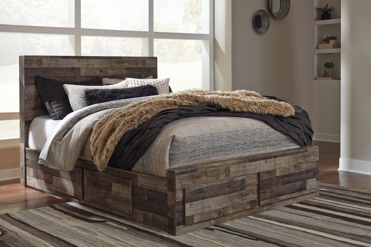 Derekson Panel Bed with 6 Storage Drawers - Queen