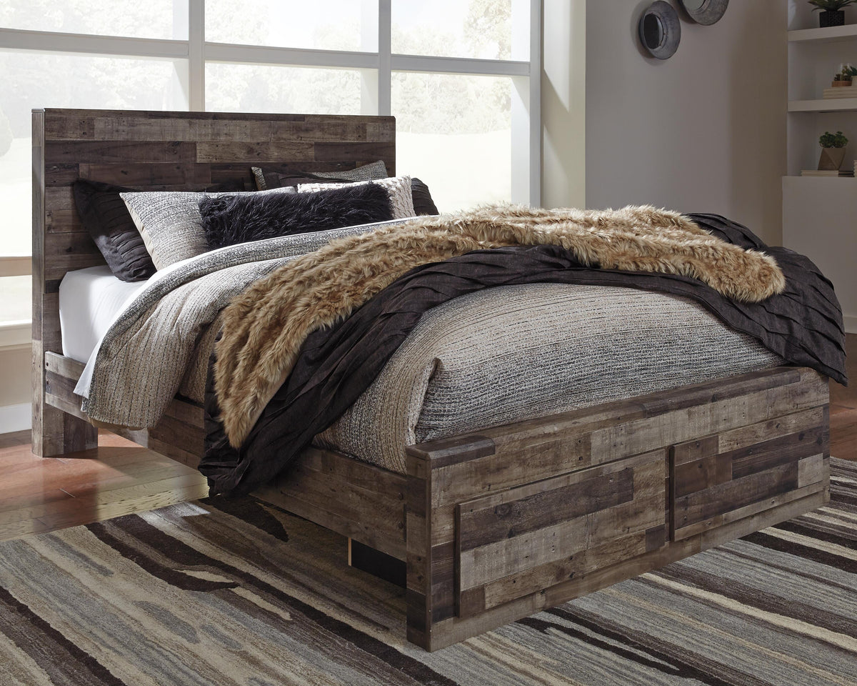 Derekson Queen Storage Bed, Dresser, Mirror, Chest and 2 Nightstands