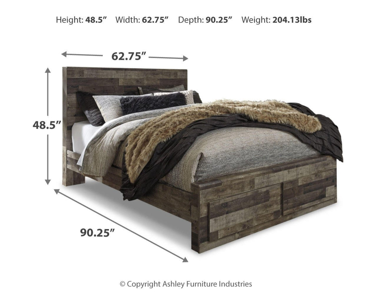 Derekson Queen Panel Storage Bed, Dresser, Mirror and 2 Nightstands