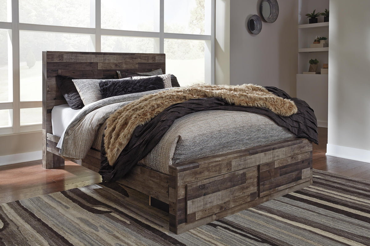 Derekson Queen Panel Storage Bed, 2 Chests and 2 Nightstands