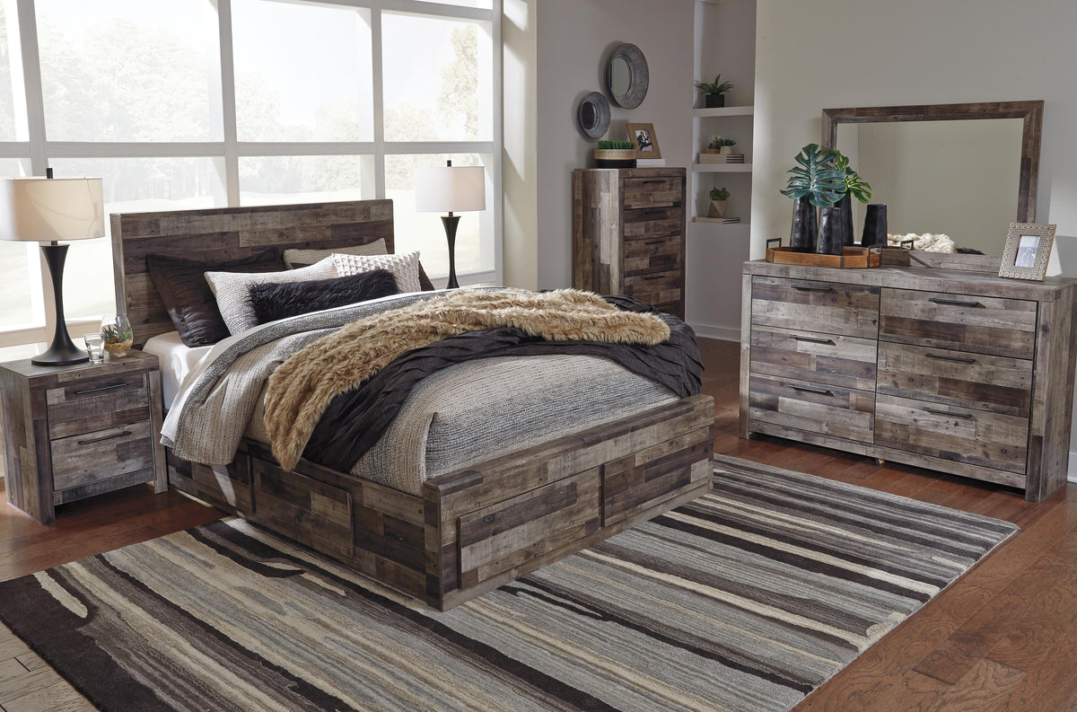 Derekson Panel Bed with 4 Storage Drawers - Queen