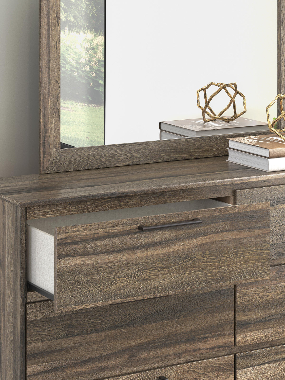 Elbrim King Panel Bed, Dresser, Mirror and Nightstand