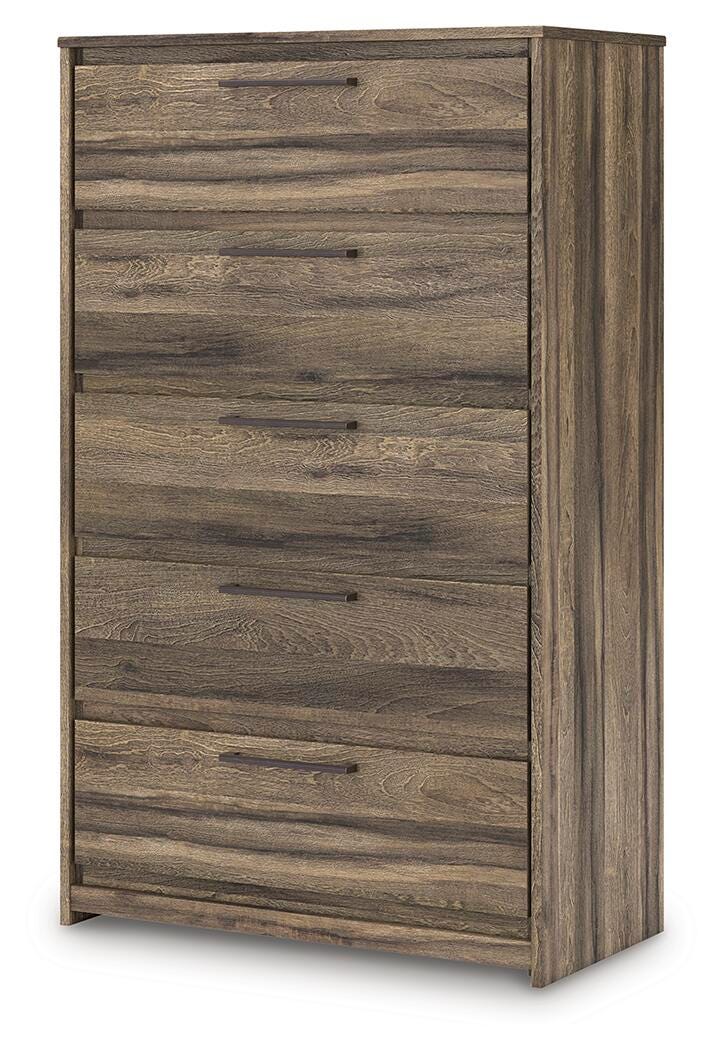 Elbrim King Panel Storage Bed, Chest and Nightstand