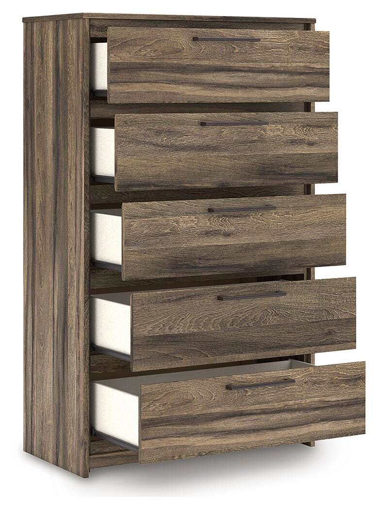 Elbrim King Panel Storage Bed, Chest and Nightstand