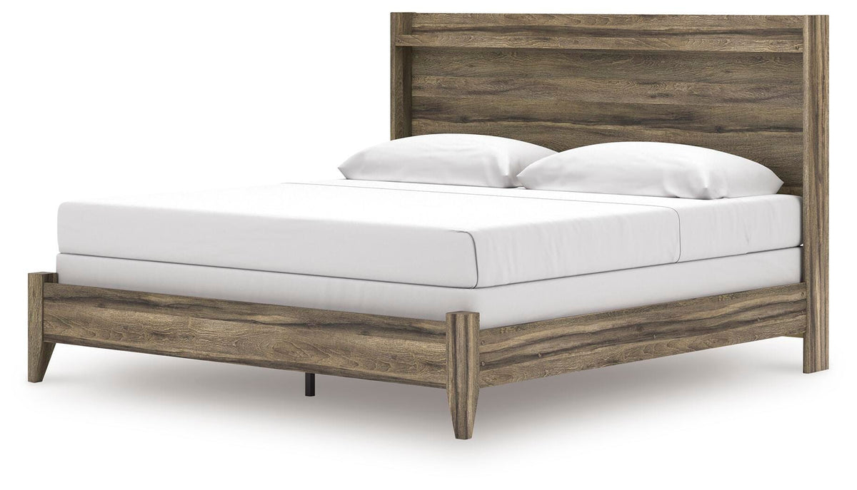 Elbrim King Panel Bed, Dresser, Mirror and Nightstand