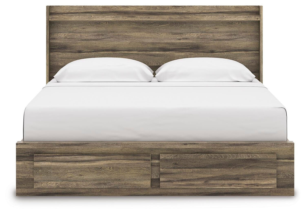 Elbrim King Panel Storage Bed, Chest and Nightstand