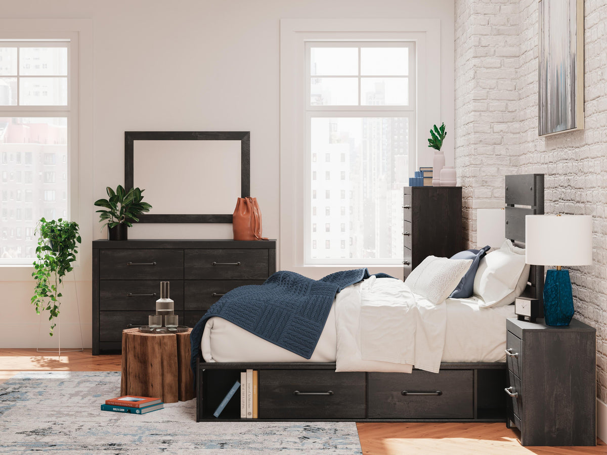 Hollivern Panel Bed with Storage - Twin