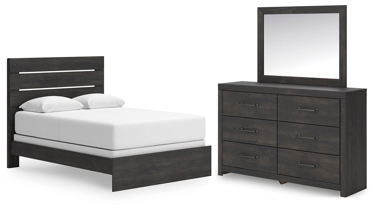 Hollivern Queen Panel Bed, Dresser and Mirror