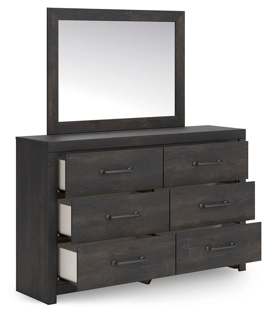 Hollivern Full Panel Bed, Dresser and Mirror