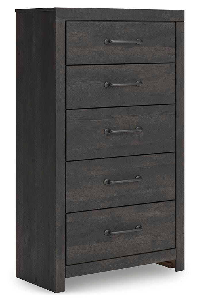 Hollivern Twin Panel Storage Bed, Dresser, Mirror and Chest