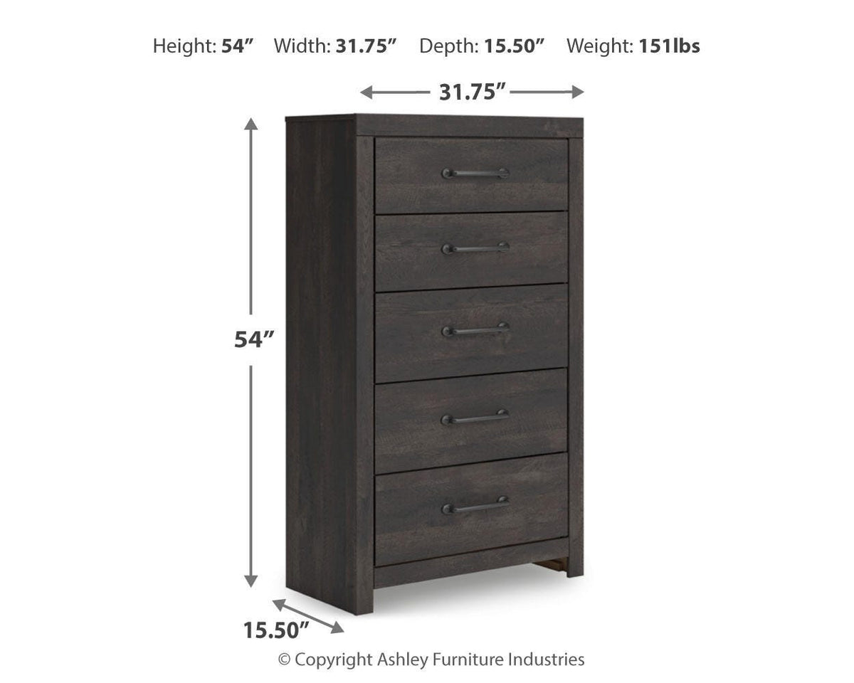 Hollivern Twin Panel Storage Bed, Dresser, Mirror and Chest