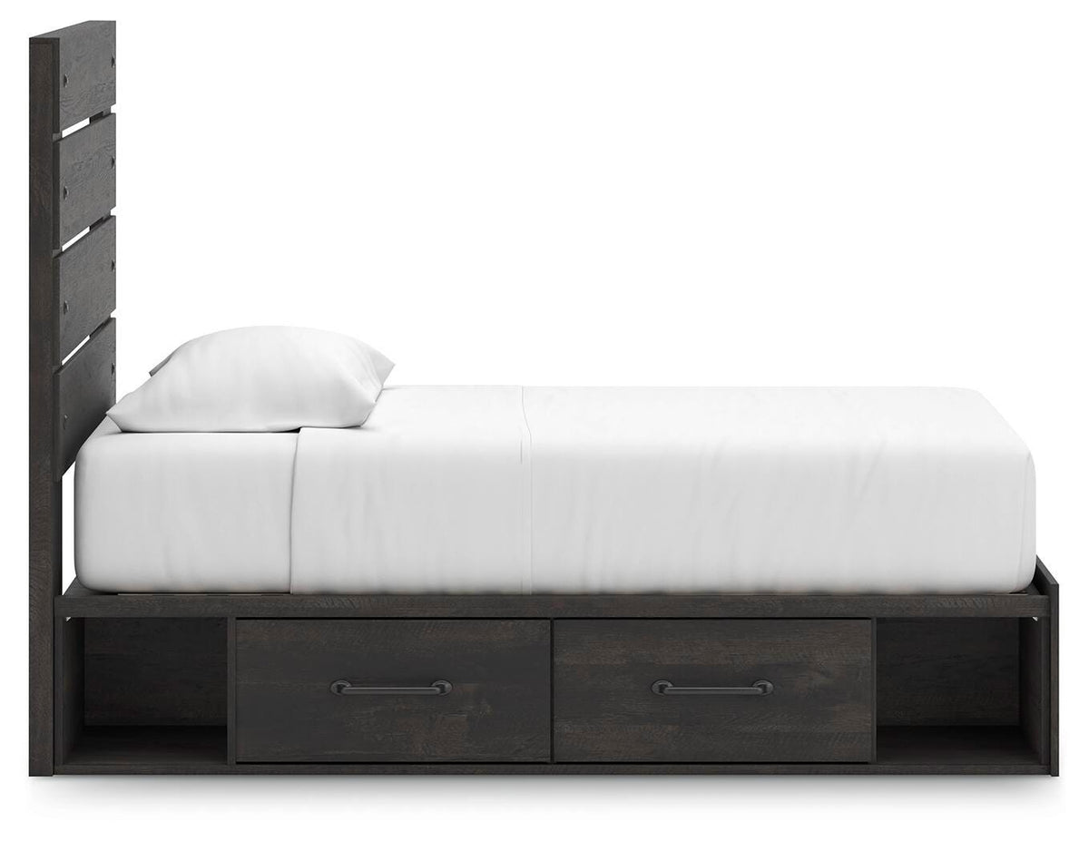 Hollivern Twin Panel Storage Bed, Dresser, Mirror and Chest