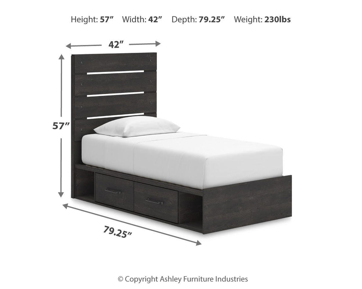 Hollivern Panel Bed with Storage - Twin