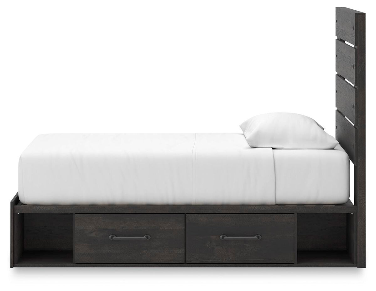 Hollivern Panel Bed with Storage - Twin