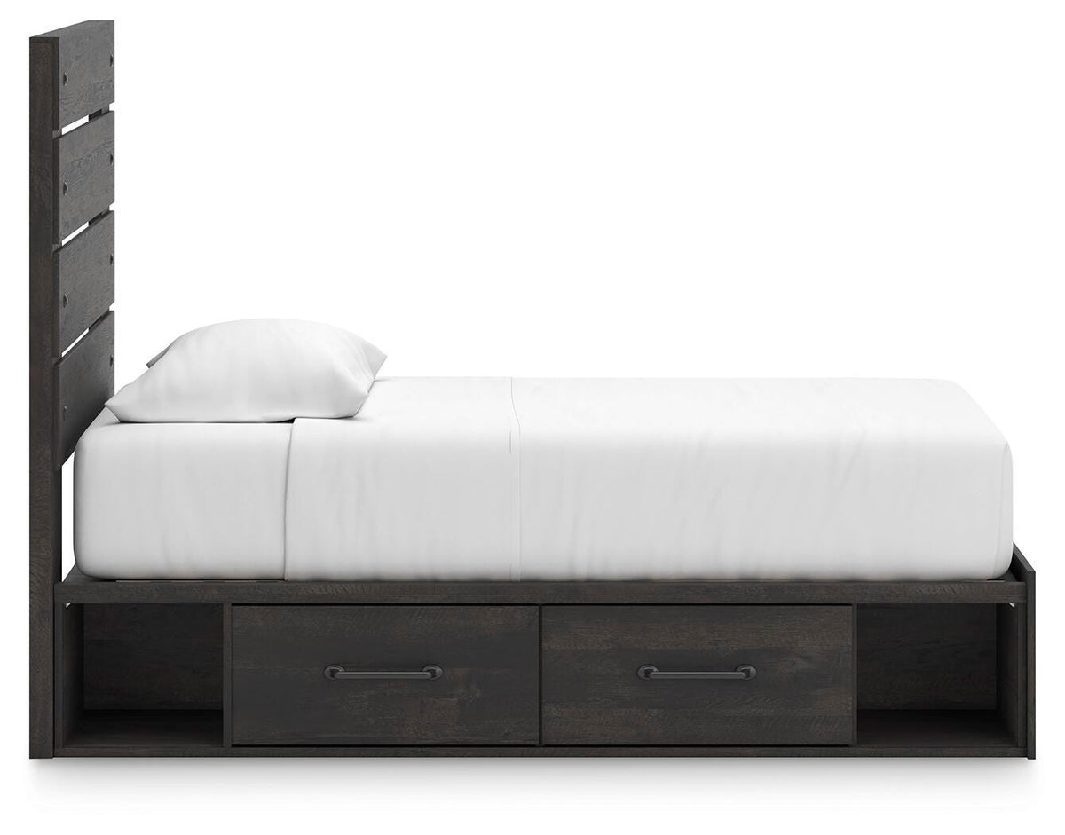Hollivern Panel Bed with Storage - Twin