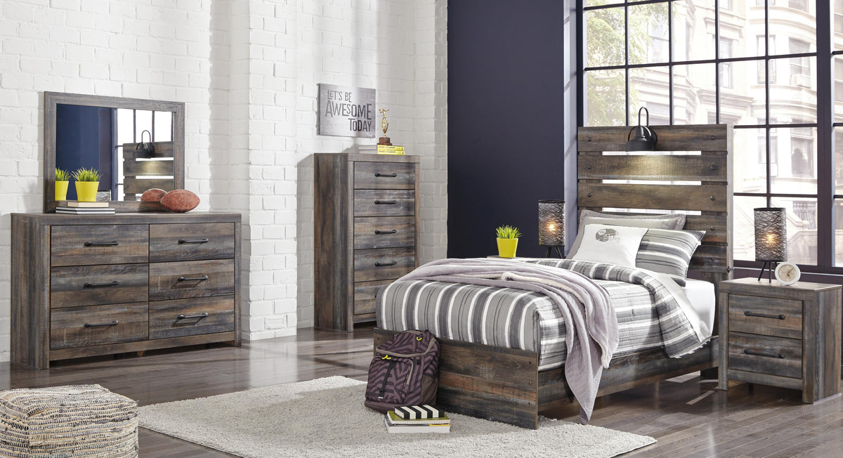 Drystan Panel Bed Set - Twin, Dresser