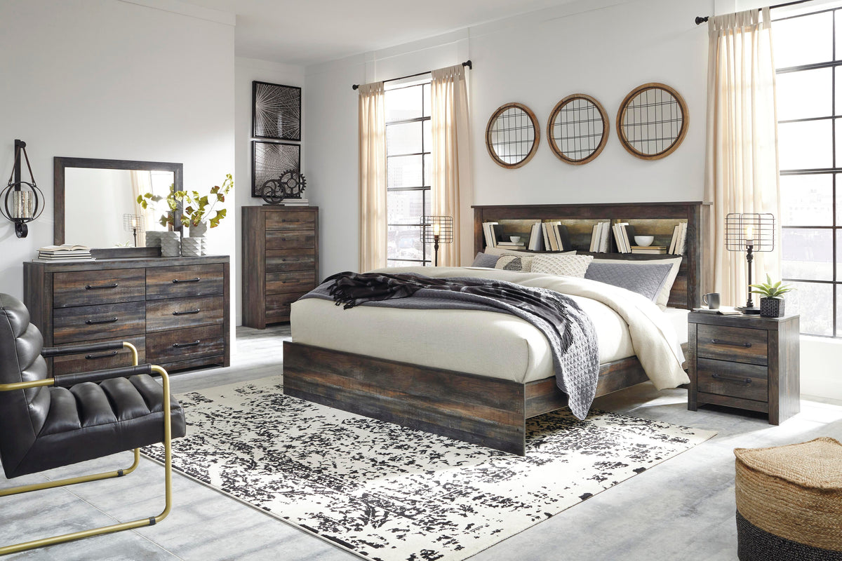 Drystan Panel Bookcase Bed Set - Dresser