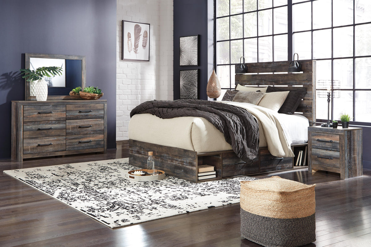 Drystan Panel Bed Set - King, Dresser, Mirror, Chest and 2 Nightstands