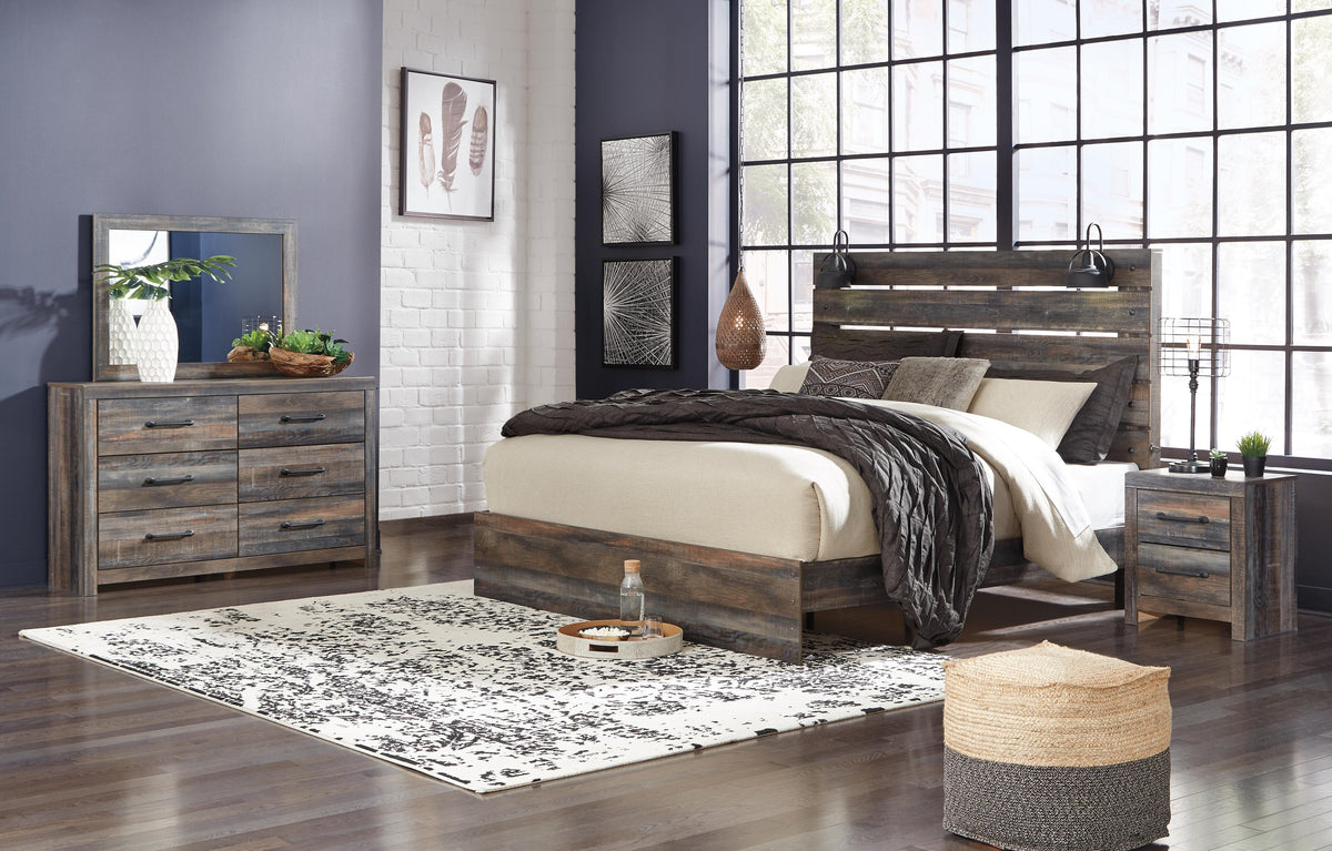 Drystan Panel Bed Set - King, Dresser and Nightstand