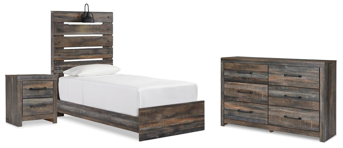 Drystan Panel Bed Set - Twin, Dresser and Nightstand