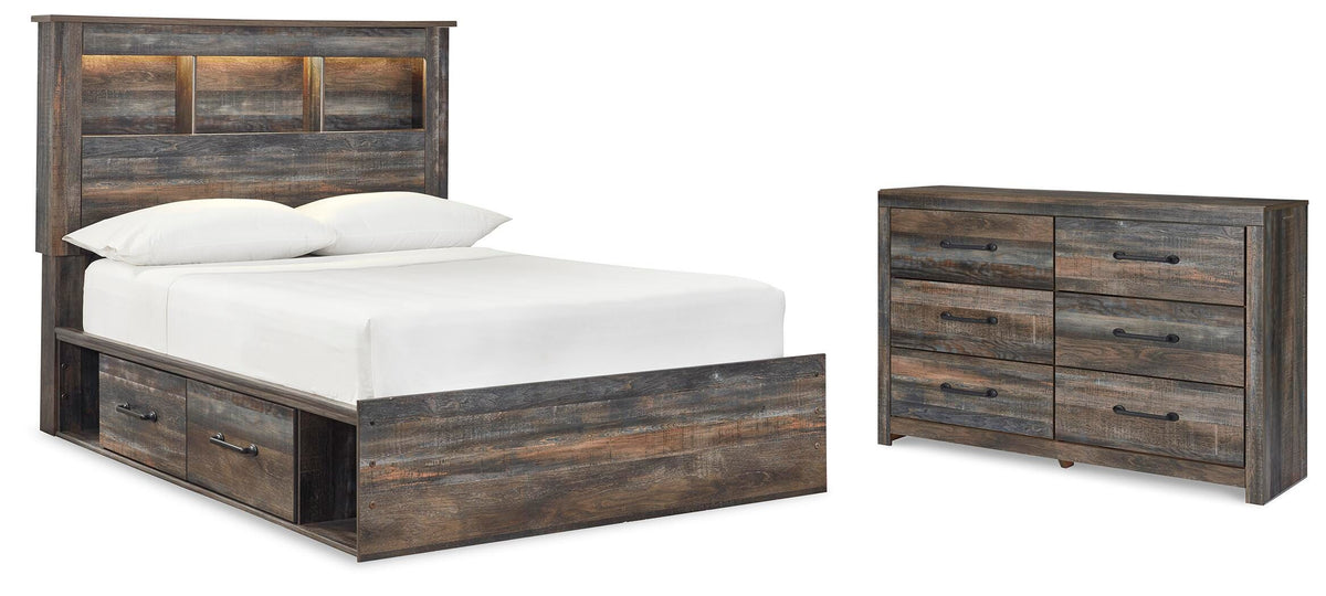 Drystan Bookcase Bed with 4 Storage Drawers Set - Full, Dresser